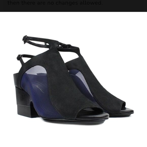 Black 'Aria' Mesh Leather Combo Heel Sandal - Picture 1 of 11